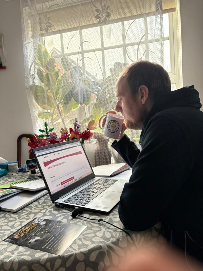 James Pass and Move completing Uefa C Diploma